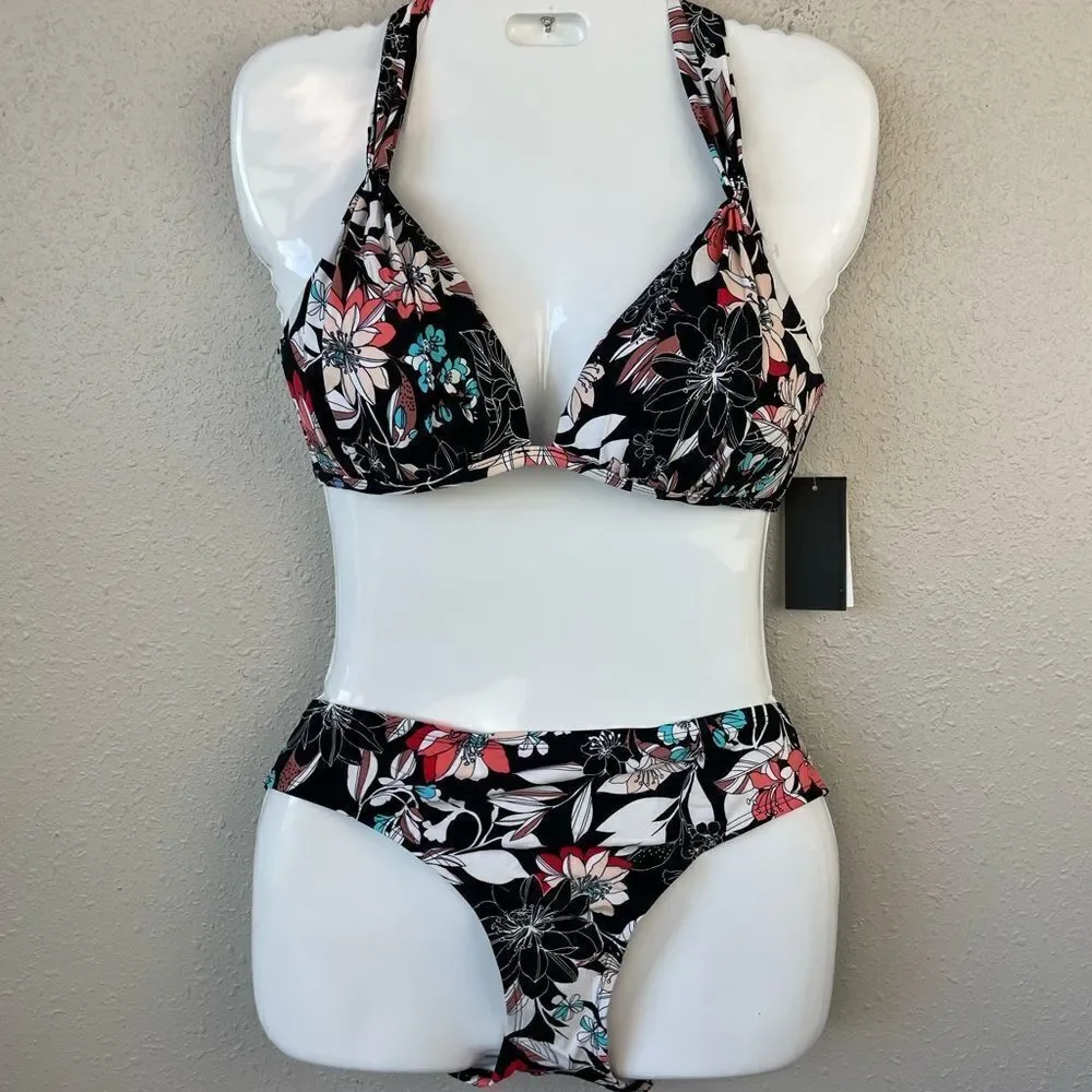 NWT Kenneth Cole Bikini and Matching Bottoms Size M 34 B/C